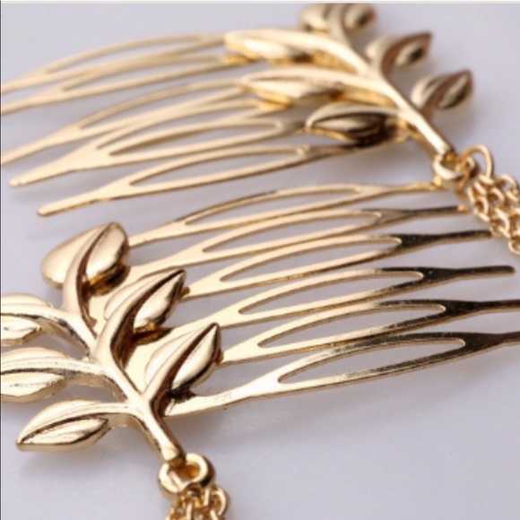Leaves 🍁 Chains Hair Combs Gold - Picture 5 of 6